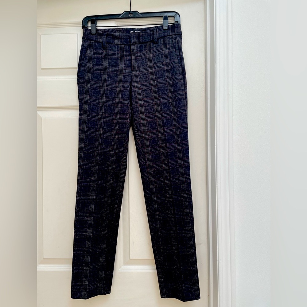 Liverpool dark plaid pants